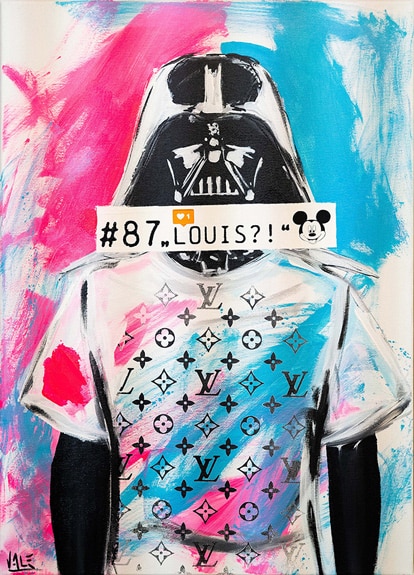 #87 Louis, 2021, 70x50cm, Mischtechnik auf Leinwand, steht zum verkauf. Ein Gemälde aus der Pop Art Serie von VALE ART.
