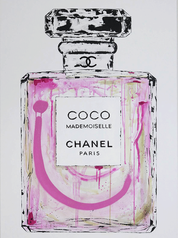 Abschnitt von: #25 Chanel, 2019, 120x85cm, Mischtechnik auf Leinwand, verkauft