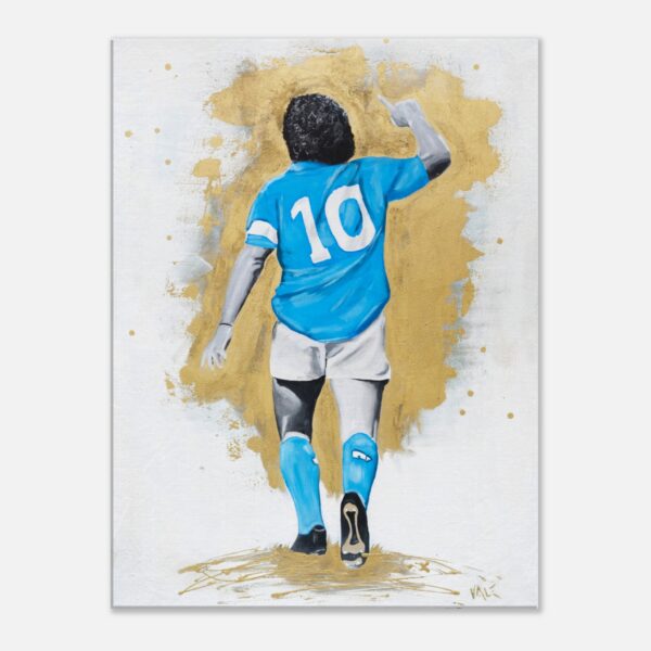 #112 Diego Maradona Canvas Art Print von Vale Art. Frontalansicht